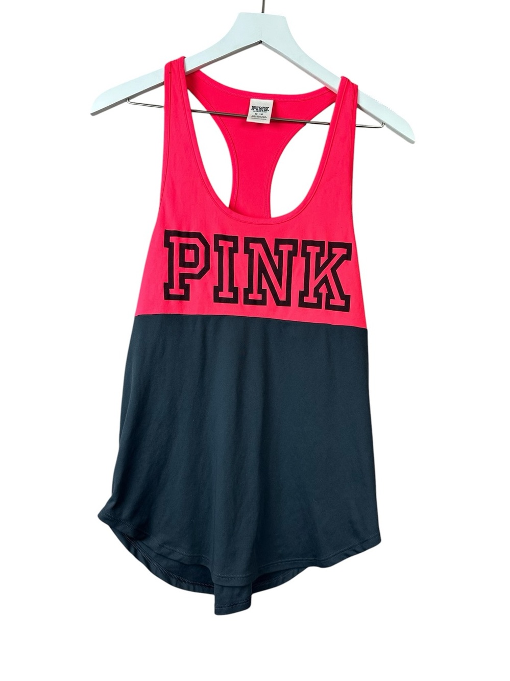 Victoria Secret Pink Coral Grey Athletic Tank Top Women Sz M